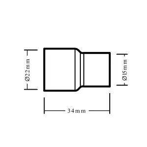 Flomasta Copper Female/female Straight Reducing Pipe fitting coupler (Dia)22mm (L)34mm, Pack of 2