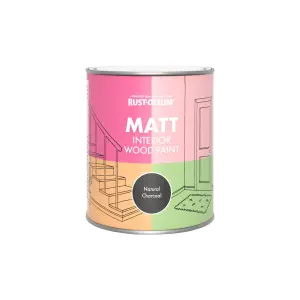 Rust-Oleum Natural Charcoal (Black) Matt Interior Wood Paint  750ml