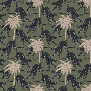 Galerie Ted Baker Eden Green Jaguar and Trees Wallpaper Roll