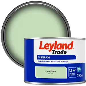 Leyland Trade Vinyl Matt Walls & Ceilings Emulsion Paint Pastel Green (RAL 6019) 350ml Tester