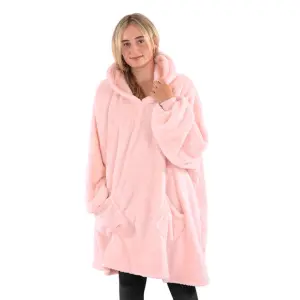 Snug Rug Hoodie Pink Quartz Wearable Blanket Oversized Hooded Blankets for Adults Hooded