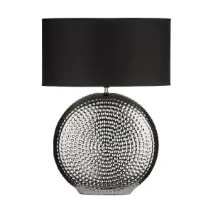 Interiors by Premier Small Hammered Chrome Finish Table Lamp