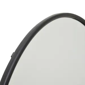 Black Large Circular Metal Wall Mirror - L2 x W120 x H120 cm