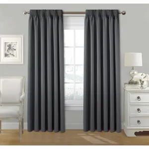 Fiffer Polyester Blackout Pinch Pleat Curtain Pair Grey / 117 x 183 cm