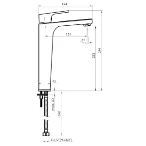 Hommix Rubineta Modena-18/D Black & Rose Gold Basin Tap