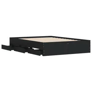 Berkfield Bed Frame with Drawers without Mattress Black 135x190 cm Double