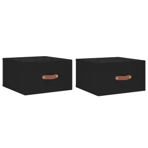 Berkfield Wall-mounted Bedside Cabinets 2 pcs Black 35x35x20 cm