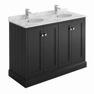 Fairmont Black Square Floor Standing Vanity Unit (W)1200mm