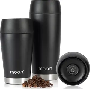 Moon 360° Travel Mug - Leakproof Insulated Coffee Mugs For Hot & Cold Drinks - Thermal Reusable Travel Cups, Fits Car Cup Holders, Free Carry Bag