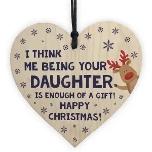 FUNNY Christmas Gift For Dad Wood Heart Rude Gift For Dad From Daughter Keepsake