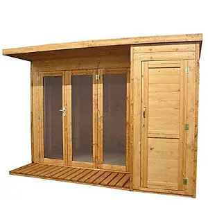 Mercia 10x8 ft with Bi-fold door & 1 window Pent Wooden Summer house (H)2162mm x (W)3024mm