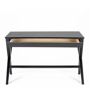 Writex Desk 1 Drawer in Black Lacquered Oak veneer