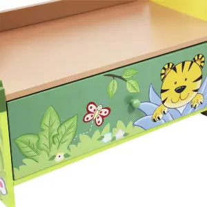 Fantasy Fields by Teamson Kids  Large Sunny Safari Kids Bookshelf Bookcase Toy Organiser Storage With Drawers W-8268A