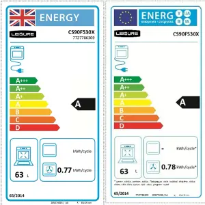 Leisure CS90F530X Freestanding Electric Range cooker with Gas Hob