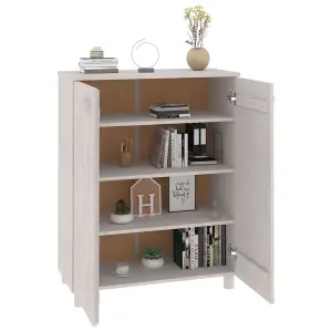 Berkfield Shoe Cabinet White 85x40x108 cm Solid Wood Pine