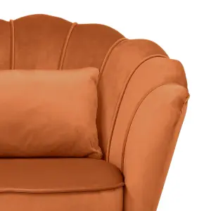 Velvet Orange Daisy Accent Chair