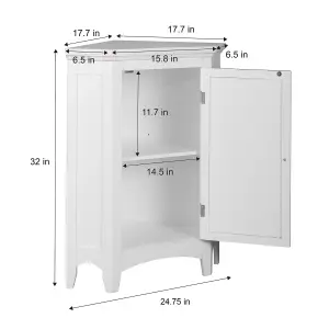 Teamson Home Bathroom Standing Corner Cabinet, Wooden Cabinet with Shutter Door, Bathroom Storage