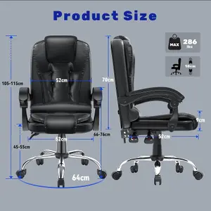 Executive Office Chair Ergonomic Recliner Computer Chair with Tilt Function for Home Office Working