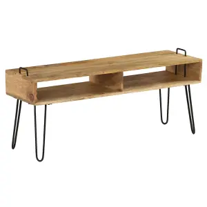 Berkfield TV Stand Solid Mango Wood 110x35x45 cm