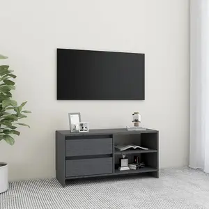 vidaXL TV Cabinet Grey 80x31x39 cm Solid Pinewood