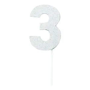 Bristol Novelty Diamond Number Cake Topper Silver (7)