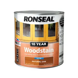 Ronseal 10 Year Natural oak Satin Quick dry Doors & window frames Wood stain, 750ml