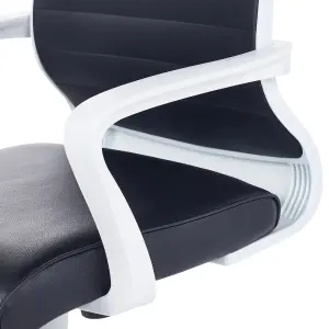 Office Chair Faux Leather Black LEADER