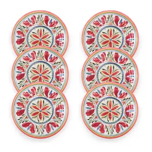 Purely Home Mediterranean Melamine Dinner Plates - Set of 6