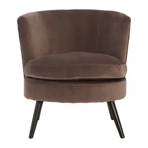 Interiors By Premier Modern Round Grey Velvet Plush Armchair, Velvet Upholstered Armchair For Reading, Elegant Round Armchair