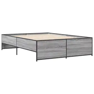 Berkfield Bed Frame without Mattress Grey Sonoma 135x190 cm Double