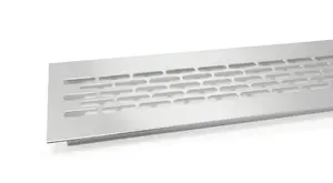 Aluminium vent grill kitchen plinth / worktop heat - chrome - 480x60