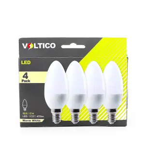 LED Candle 6W E14 4Pack Warm White