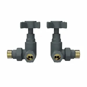 Rinse Bathrooms Traditional Corner Radiator & Towel Rail Valves Pair 15mm Corner Radiator Valve Anthracite