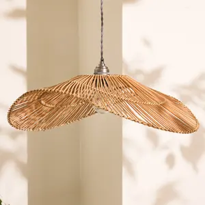 Traditional Rattan Curved Easy Fit Decor Ceiling Shade H19 x D54cm