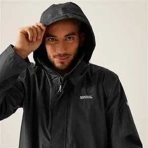 Regatta Waterproof Men's Dark Grey And Black Breathable Matt Jacket, Size: M