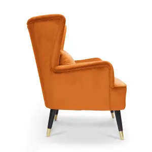 Velvet Orange Camila Accent Wingback Chair