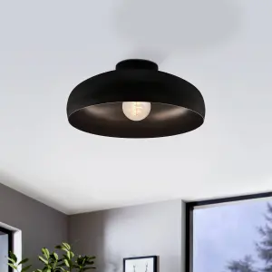 EGLO Mogano Black Metal Ceiling Fitting (E27) - (D) 40cm