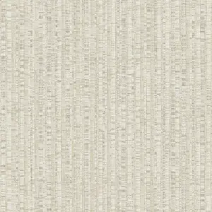 Galerie Natural FX 2 Beige Bamboo Stripe Matte Wallpaper Roll