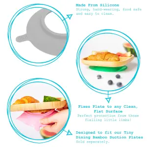 Tiny Dining 4pc Silicone Bamboo Plate Suction Cup Set - Multicolour