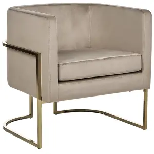 Beliani Glam Armchair SIRKKA Velvet Taupe