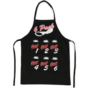 IGGI 6 Pack Apron Black Funny Chefs Cooking Kitchen BBQ Apron Novelty