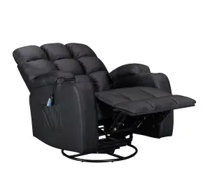 WestWood Leather Massage Recliner Chair Sofa Rocking Swivel Armchair Remote Control Black