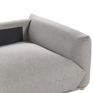 3 Seater Fabric Sofa Light Grey LUVOS