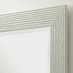 Madge Glass Wall Mirror Gloss White / 74.5cm H x 102.5cm W