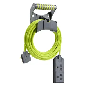 Masterplug EXU1013/2/CHT 2 socket 13A Grey & green Extension lead, 10m