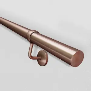 Forgeworks Premium Antique Copper 3.6m Indoor Stair Handrail Kit - Easy Install all in One Box including brackets and endcaps