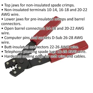 Non-Ratcheting Crimping Tool - Insulated & Non-Insulated Terminals - Twin Jaws