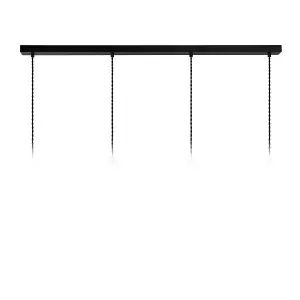 Lucide Teun Retro Bar Pendant Light - 4xE27 - Black