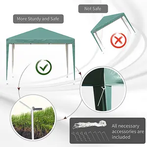 Outsunny 3 x 3m Garden Pop Up Gazebo Marquee Party Tent Wedding Canopy Green