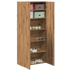 Berkfield Shoe Cabinet Artisan Oak 80x35.5x180 cm Engineered Wood